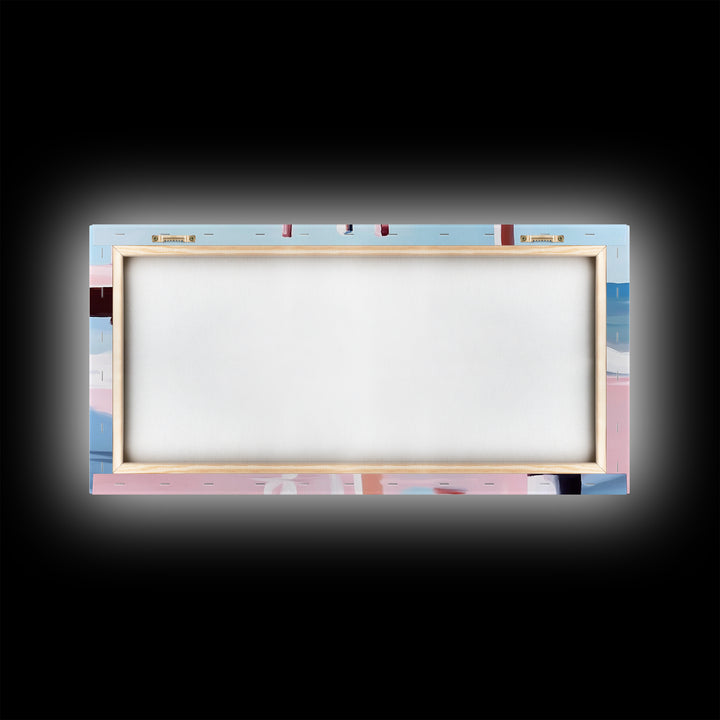 Beach Pier Painting, Coastal Ocean Scene, Nautical Seascape Art, Minimalist Modern Aesthetic, Relaxing Summer Wall Decor, Canvas Print