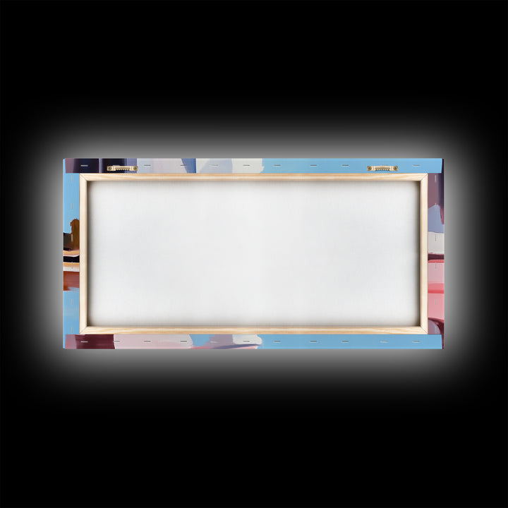 Boats Harbor, Reflection, Canvas Print, Coastal Art, Nautical Wall Art, Minimalist Home Decor, Serene Seascape, Modern Living Room Art