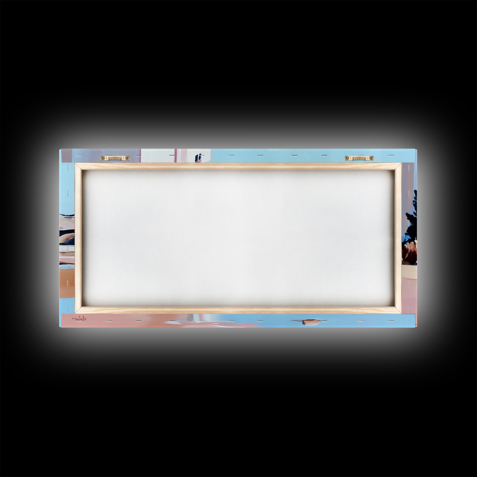 Desert Landscape, White House, Pink Trees, Canvas Print, Modern Southwest Art, Living Room Wall Art, Warm Earthy Tones, Minimalist Nature