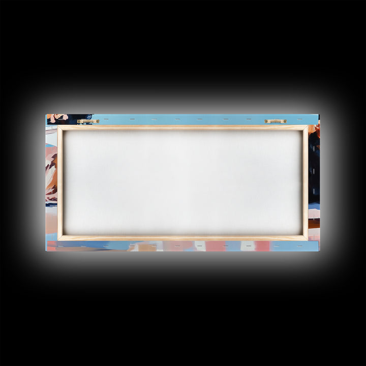 Bridge Reflection, Scenic River, Pastel Landscape, Canvas Print, Architecture Art, Living Room Wall Art, Minimalist Water Scene, Travel Art