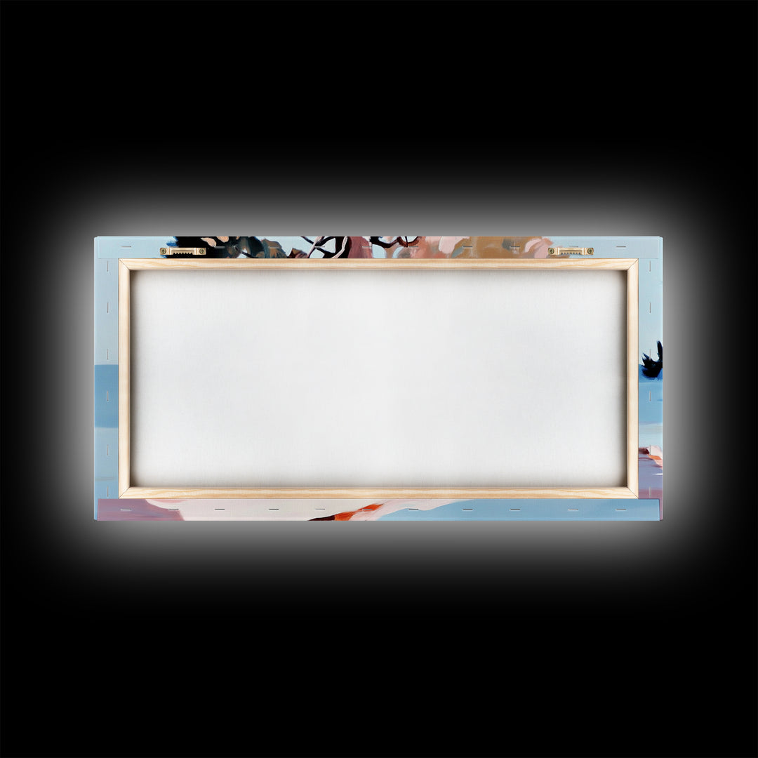 Coastal Tree, Ocean Breeze, Nature Landscape, Serene Scene, Framed Canvas Print, Beach House Wall Art, Relaxing Home Decor, Minimalist