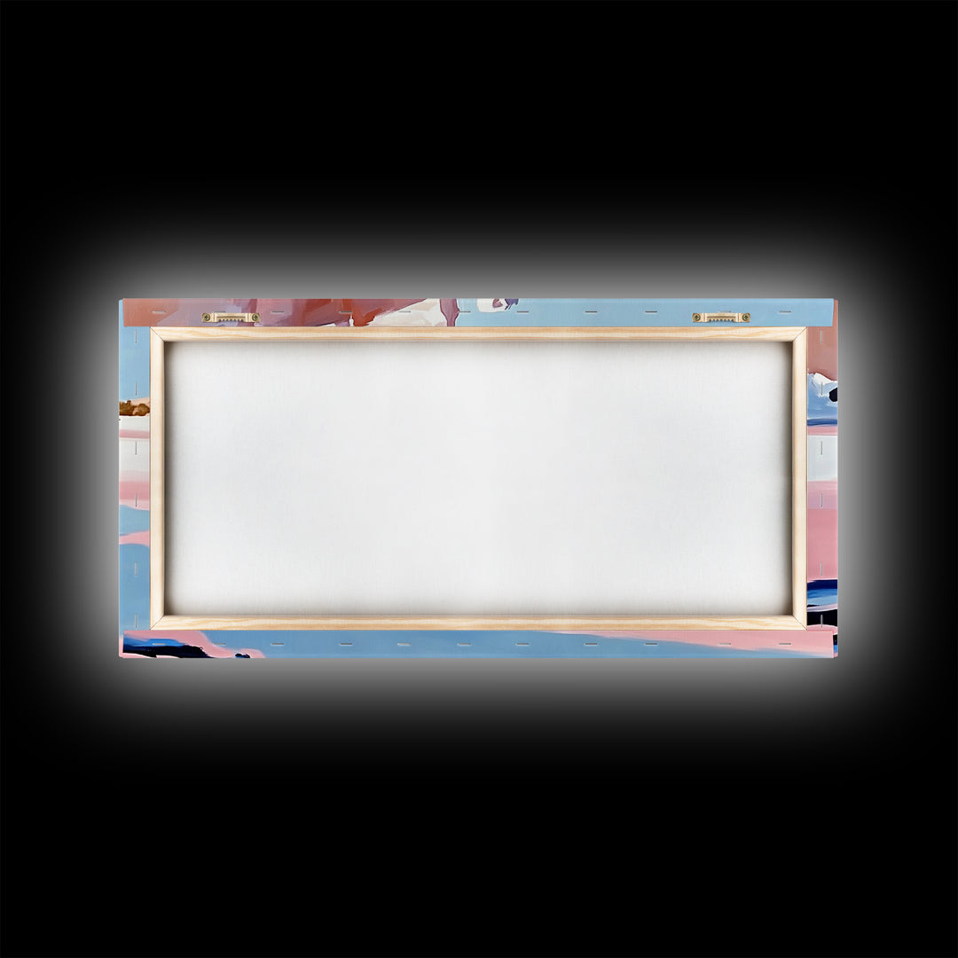 Desert Canyon Reflection, Southwest Landscape Art, Boho Nature Print, Western Wall Decor, Earthy Minimalist, Living Room Framed Canvas Print