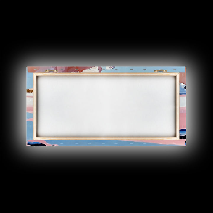 Desert Canyon Reflection, Southwest Landscape Art, Boho Nature Print, Western Wall Decor, Earthy Minimalist, Living Room Framed Canvas Print