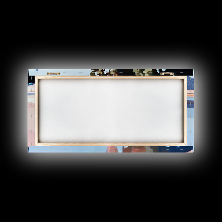 Coastal Tree, Overhang, Canvas Print, Ocean-inspired decor, modern beach wall art, pastel seascape, tranquil scenery, tropical vibes