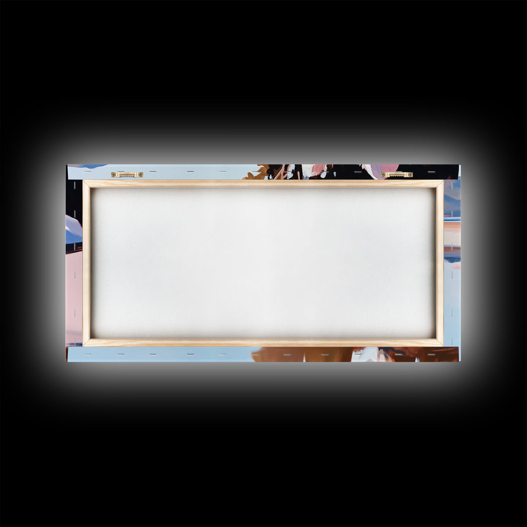 Beach Reflection, Sand, Canvas Print, Modern coastal decor, boho beach painting, tranquil water reflections, soft pastels, minimalist art