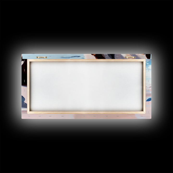 Coastal Rocks, Beach Waves, Ocean Wall Art, Framed Canvas Print, Nautical Decor, Summer Vibes, Relaxing Seaside Scene, Living Room Art