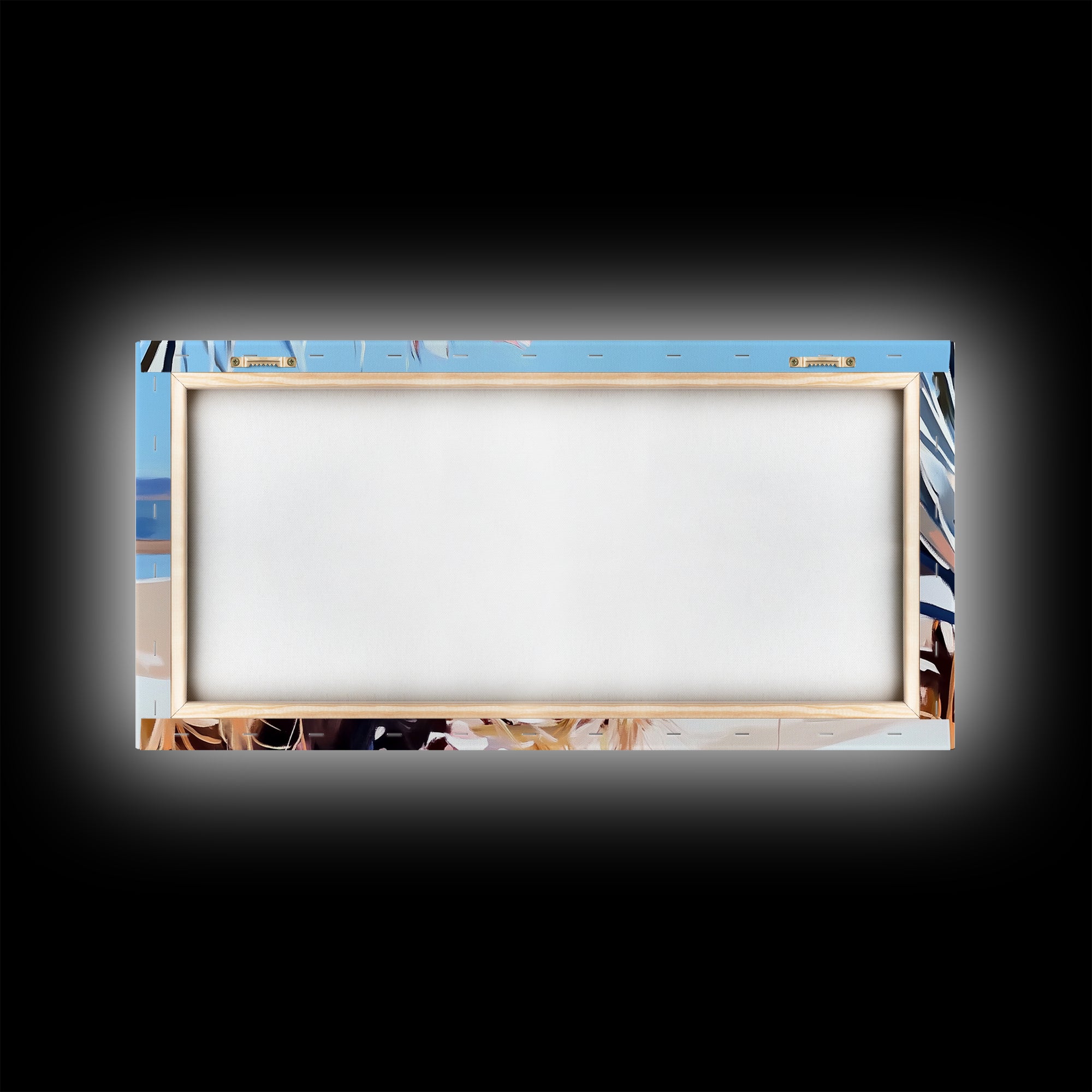 Desert Bloom, Southwest Landscape, Cactus and Flowers, Warm Toned Artwork, Boho Living Room Art, Pink and Blue Painting, Canvas Print