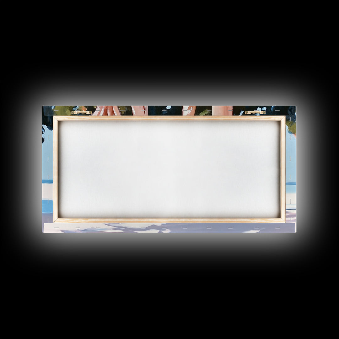 Beach Trees, Tropical Landscape, Nature Artwork, Coastal Home Decor, Minimalist Wall Art, Living Room Wall Art, Framed Canvas Print