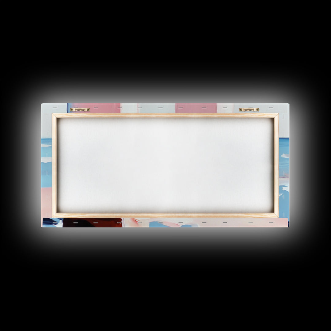 Coastal Pier, Beachside Serenity, Nautical Theme, Ocean Blue Artwork, Minimalist Coastal Art, Tranquil Scene, Canvas Print, Entryway