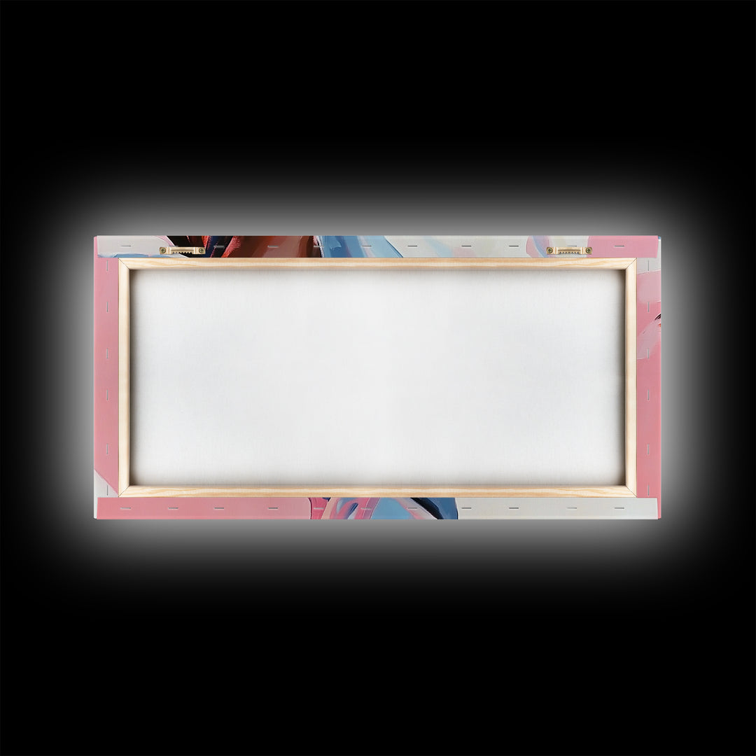 Cowgirl Outfit, Country Aesthetic, Western Home Decor, Feminine Wall Art, Fashion Framed Canvas Print, Pink and Blue Artwork