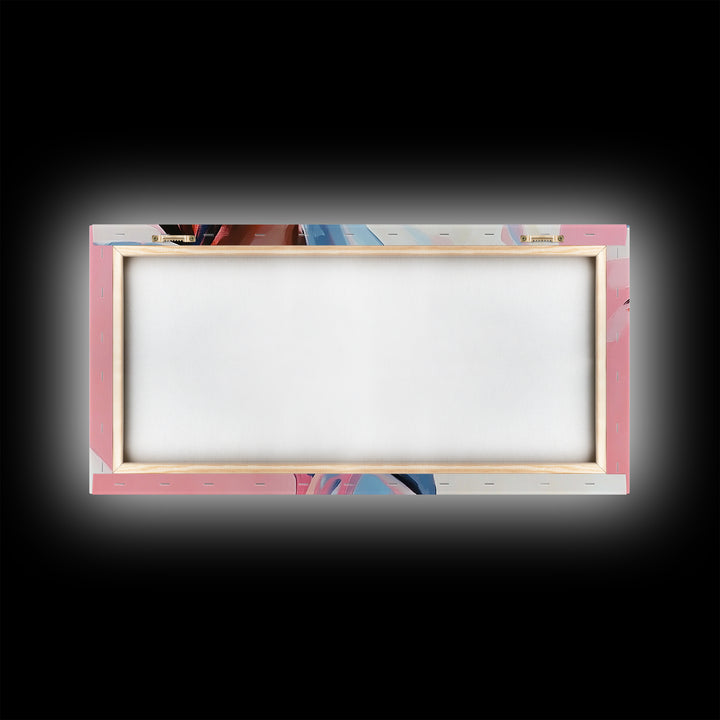 Cowgirl Outfit, Country Aesthetic, Western Home Decor, Feminine Wall Art, Fashion Framed Canvas Print, Pink and Blue Artwork