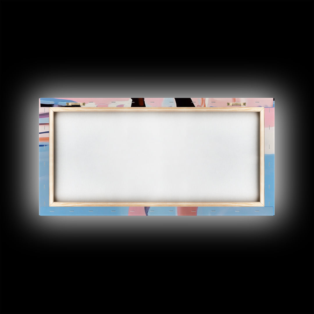 Barefoot Reflection, Surreal Water Art, Dreamy Wall Decor, Modern Framed Canvas Print, Minimalist Blue Aesthetic Artwork