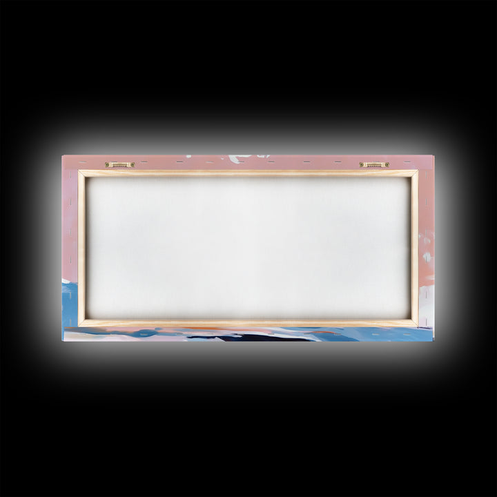 Blush Wave, Ocean Spray, Framed Canvas Print, Coastal Art, Modern Beach Decor, Serene Seascape, Surfer Aesthetic, Pastel Painting