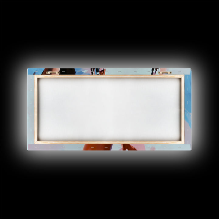 Beach Chic, Boho Fashion, Framed Canvas Print, Coastal Wall Art, Feminine Aesthetic, Pastel Painting, Modern Home Decor