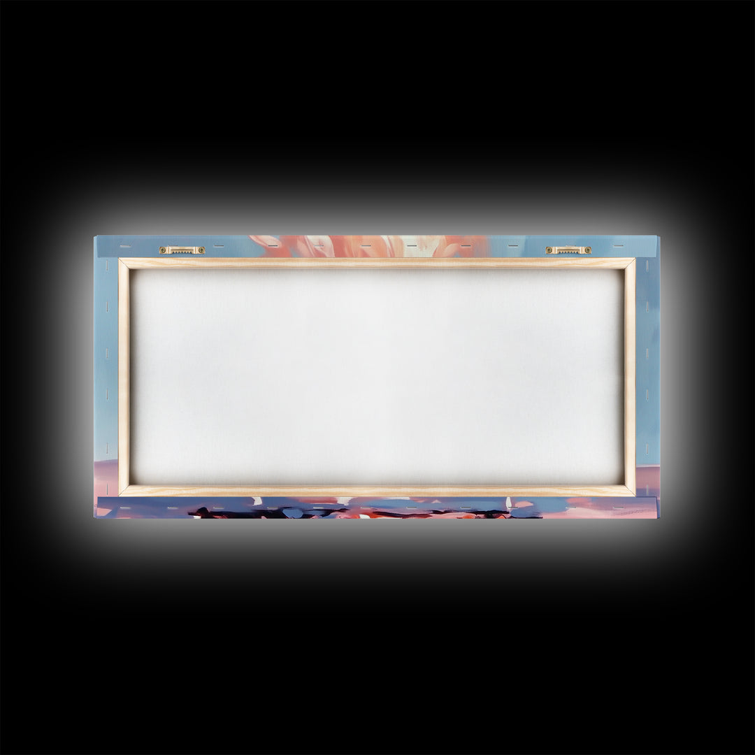 Bonfire, Evening Flames, Warm Wall Art, Fall Aesthetic, Cozy Cabin Decor, Minimalist Nature Art, Framed Canvas Print, Gift Idea