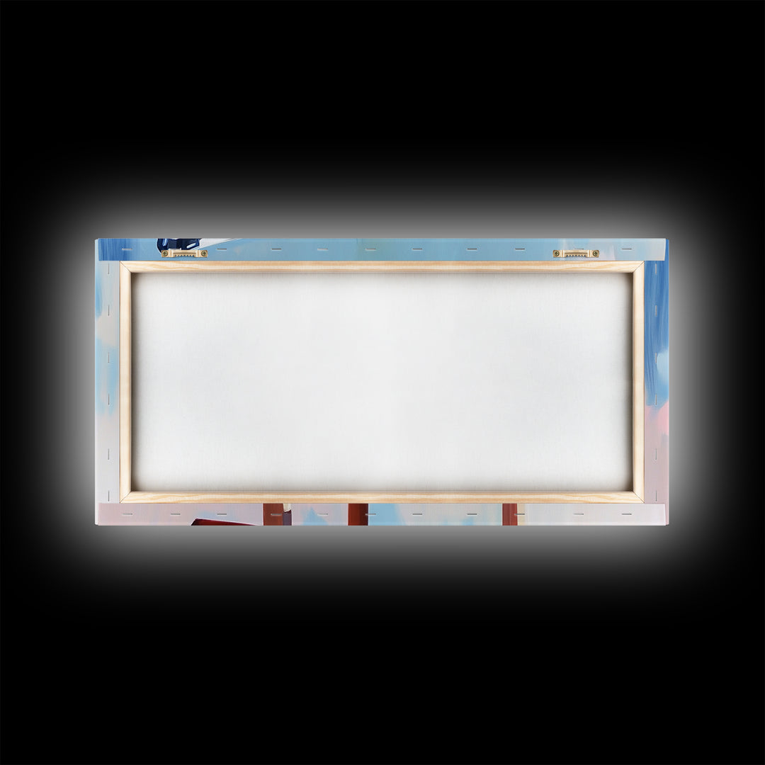 Canoe, Dockside View, Rustic Adventure Art, Cabin Wall Decor, Nature Inspired Aesthetic, Outdoor Enthusiast Gift, Framed Canvas Print