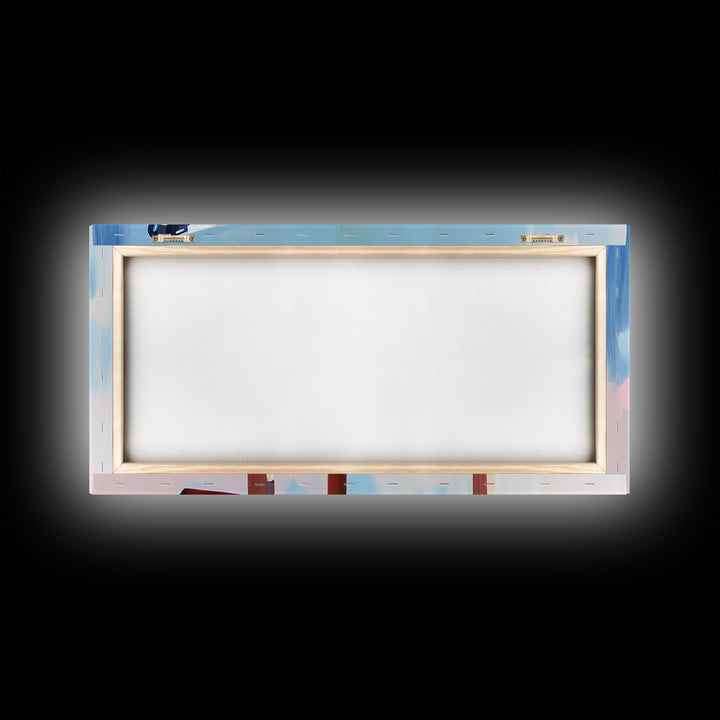 Canoe, Dockside View, Rustic Adventure Art, Cabin Wall Decor, Nature Inspired Aesthetic, Outdoor Enthusiast Gift, Framed Canvas Print