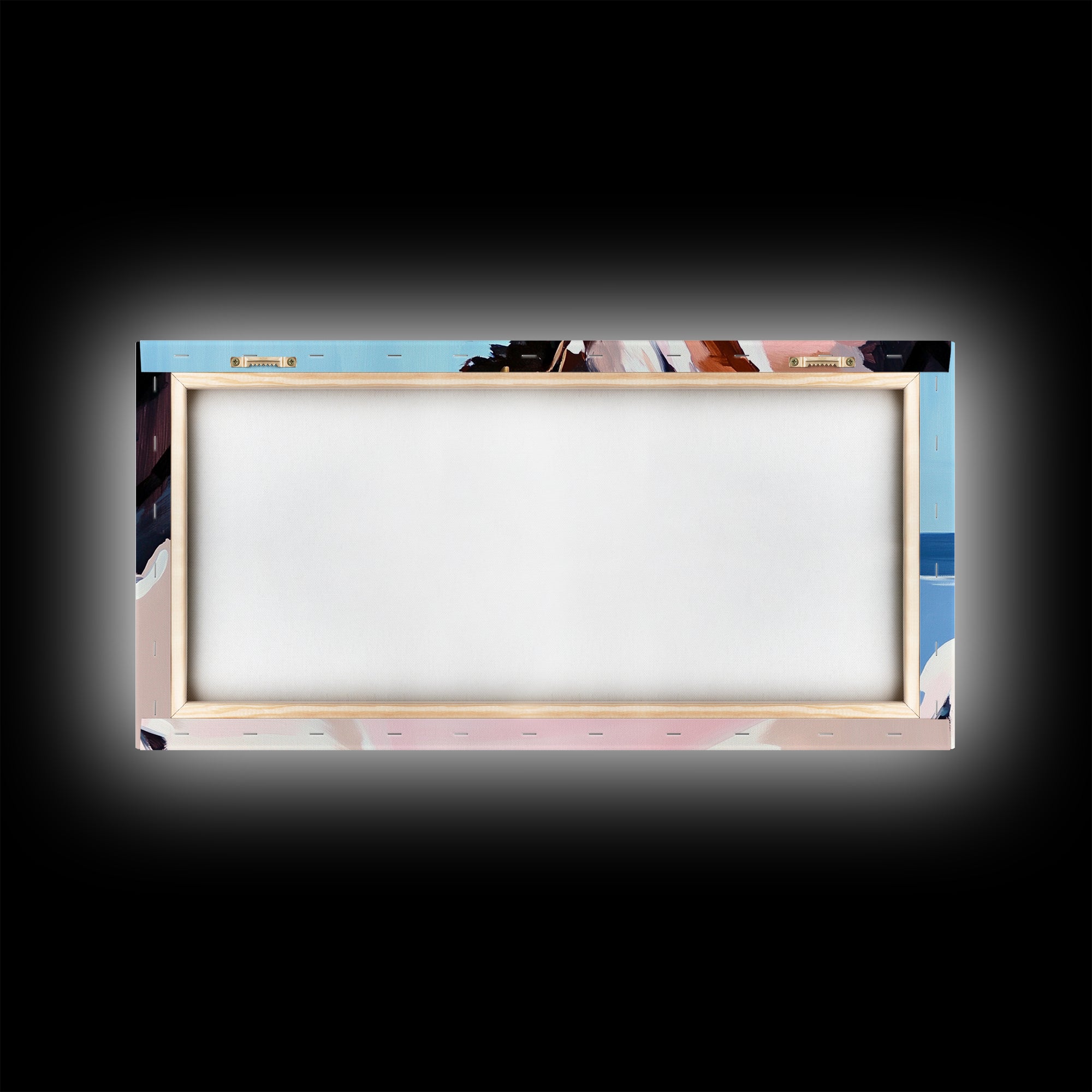 Coastal Path, Beach Cliffside Art, Ocean Landscape Print, Tranquil Summer Wall Art, Minimalist Pastel Decor, Framed Canvas Print