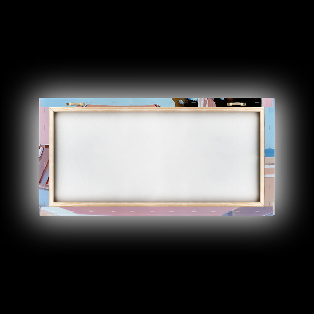 Beachside Terrace, Relaxing View, Oceanfront Art, Canvas Print, Coastal Home Decor, Nautical Painting, Living Room Wall Art, Blue Art