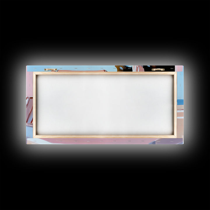 Beachside Terrace, Relaxing View, Oceanfront Art, Canvas Print, Coastal Home Decor, Nautical Painting, Living Room Wall Art, Blue Art