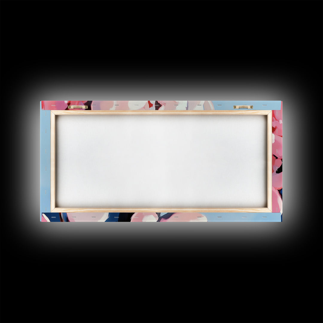 Blooming Flowers, Pink Petals, Floral Print, Modern Art, Framed Canvas Print, Bedroom Wall Art, Feminine Decor, Abstract Flowers