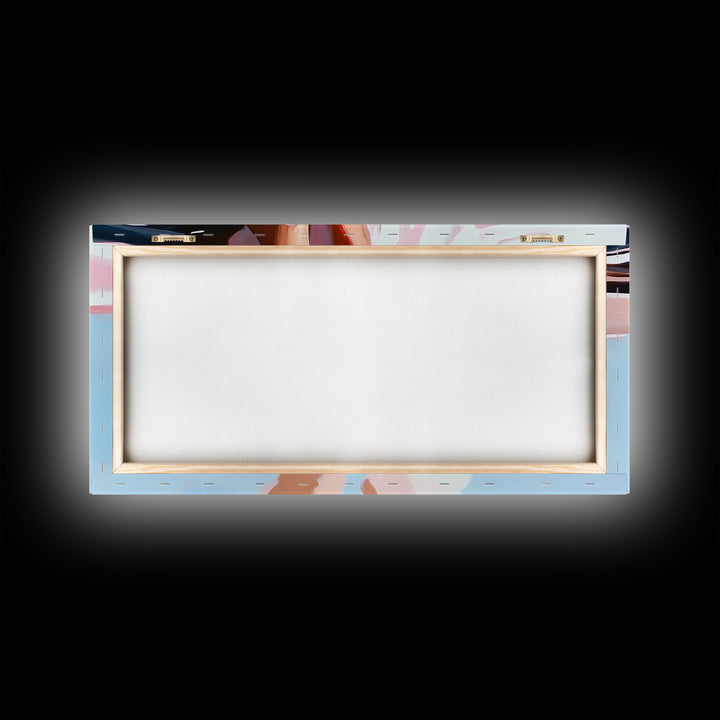 Barefoot Reflection, Sunlit Serenity, Beachside Calm, Framed Canvas Print, Coastal Home Decor, Ocean Art, Dreamy Seascape, Minimalist Aesthetic