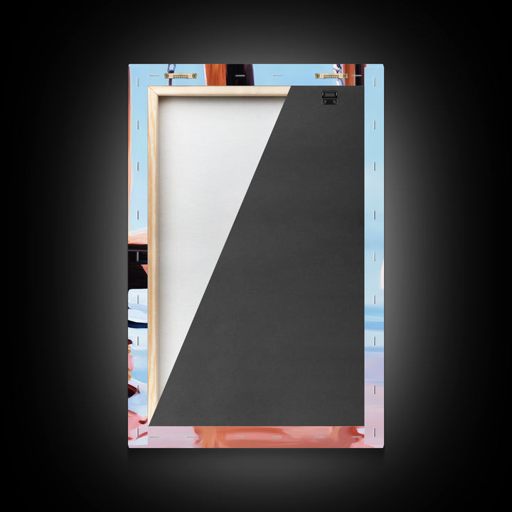 Dock Swing, Reflection Art, Nautical Decor, Relaxing Beach Scene, Minimalist Water Art, Canvas Print, Coastal Wall Art, Rustic Charm