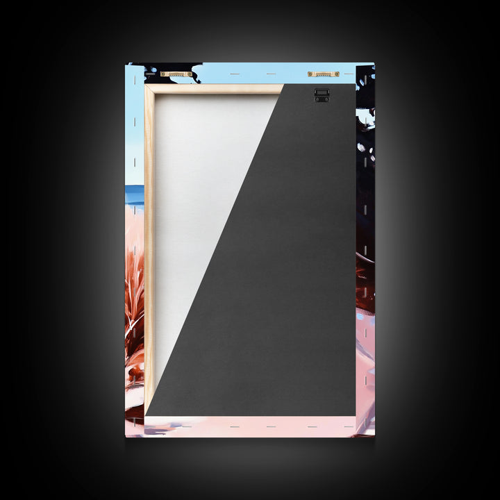 Coastal Dunes, Seaside Pathway, Beach Grass, Tranquil Nature Scene, Canvas Print, Living Room Wall Art, Soft Pastel Landscape