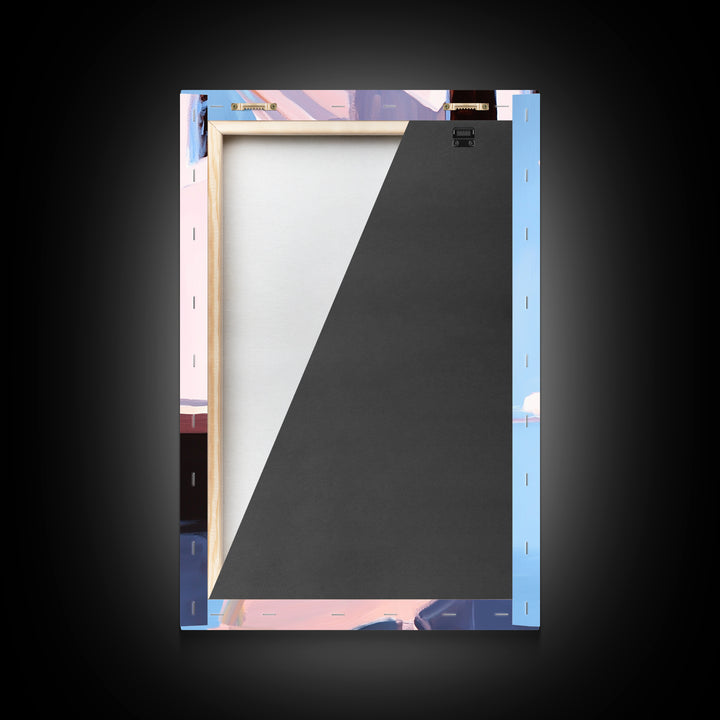 Coastal House, Seaside Home, Beachfront Art, Framed Canvas Print, Modern Coastal Art, Living Room Wall Art, Ocean Painting