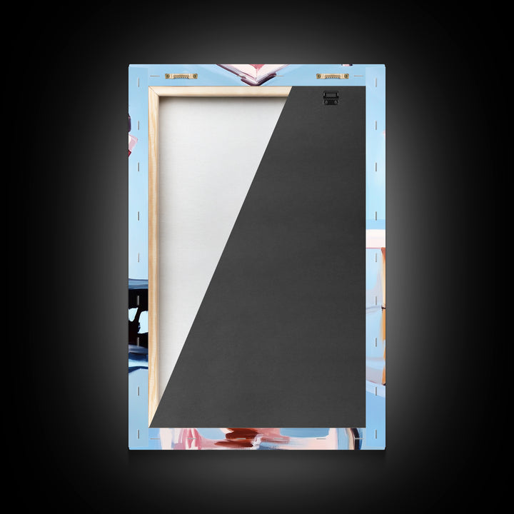 Boat Dock, Harbor Scene, Nautical Home Art, Coastal Wall Decor, Framed Canvas Print, Minimalist Beach Art, Modern Painting, Boho Art