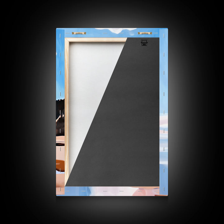 Cloud Reflection, Coastal Landscape, Ocean Sunset Art, Seaside Wall Decor, Framed Canvas Print, Minimalist Beach Art, Living Room Print