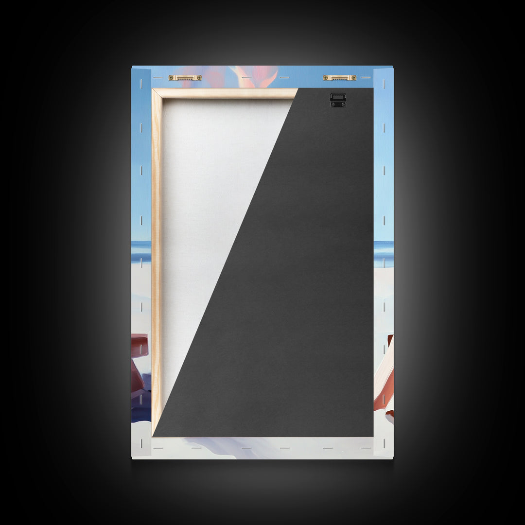 Beach Bonfire, Coastal Art, Ocean Sunset, Warm Minimalist, Canvas Print, Coastal Home Decor, Relaxing Wall Art, Boho Aesthetic