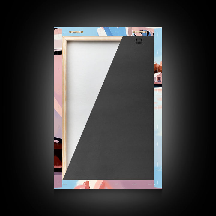 Coastal, Boat, Reflection, Nautical, Framed Canvas Print, Modern Wall Art, Minimalist Decor, Ocean Wall Art, Living Room Artwork, Beach Aesthetic