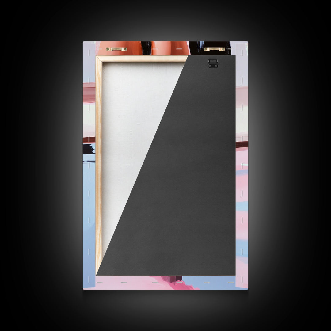 Romantic, Water, Reflection, Feminine, Framed Canvas Print, Elegant Minimalist Artwork, Soft Aesthetic Home Decor, Bedroom Wall Art, Fashion Art