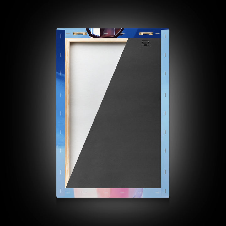 Coastal Lighthouse, Nautical Wall Art, Ocean Beach House, Framed Canvas Print, Minimalist Art, Living Room Wall Decor, Blue Sky