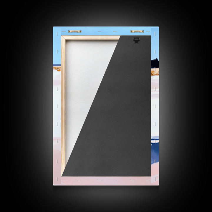 Desert Plant, Soft Pink Tones, Modern Botanical Wall Art, Framed Canvas Print, Southwest Decor, Minimalist Nature Painting