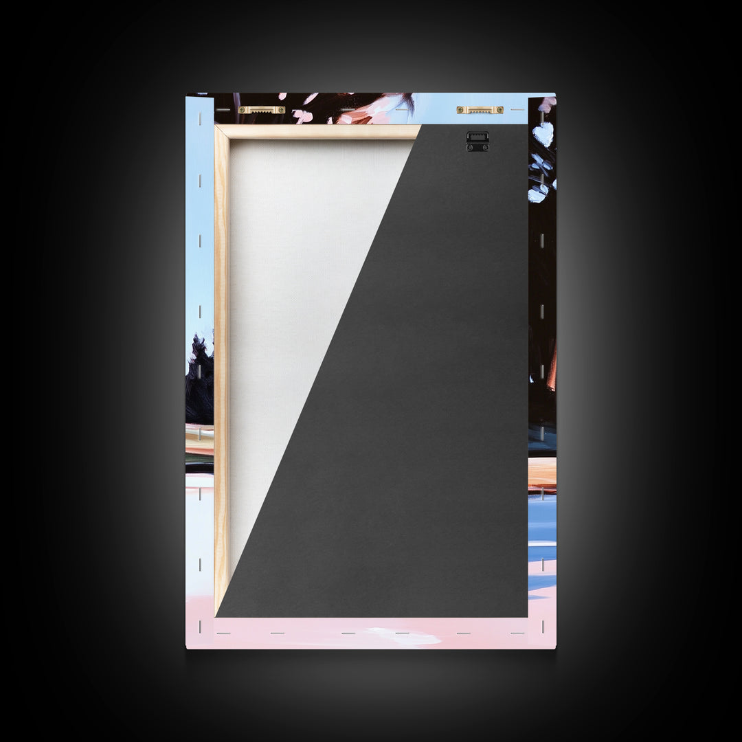 Autumn Tree, Tranquil Landscape Painting, Nature Retreat Art, Framed Canvas Print, Cozy Cabin Wall Decor, Fall Aesthetic