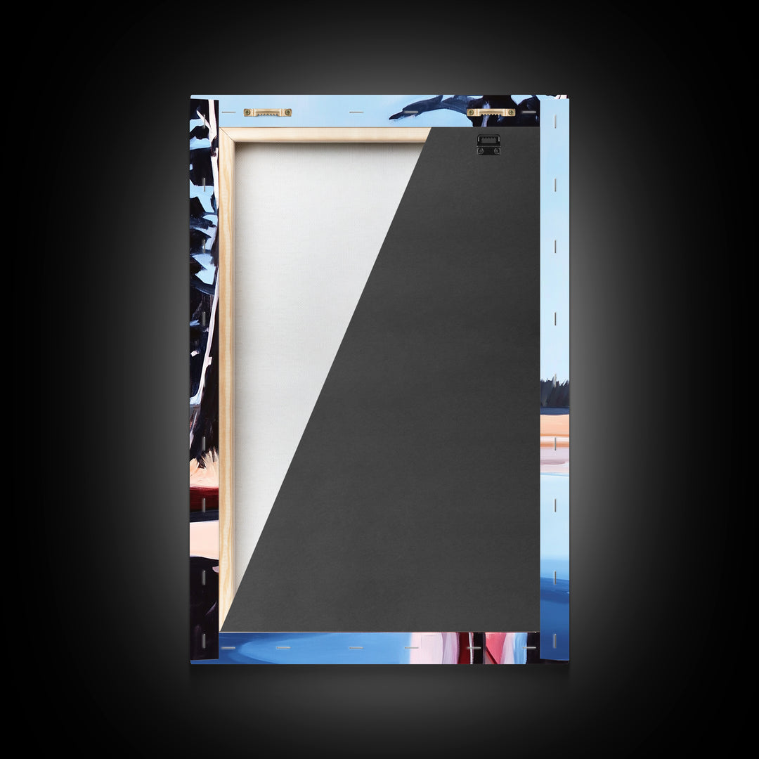 Autumn Lake, Reflection Art, Nature Print, Landscape Wall Art, Framed Canvas Print, Minimalist Decor, Forest Scene, Cabin Aesthetic