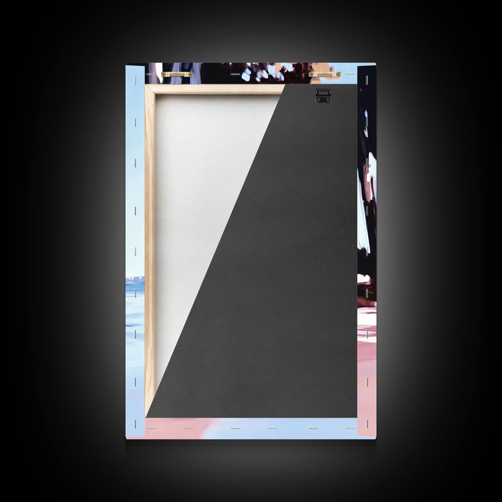 Coastal Serenity, Beach Landscape, Blue Ocean, Framed Canvas Print, Minimalist Wall Art, Modern Decor, Living Room Art, Ocean Scene