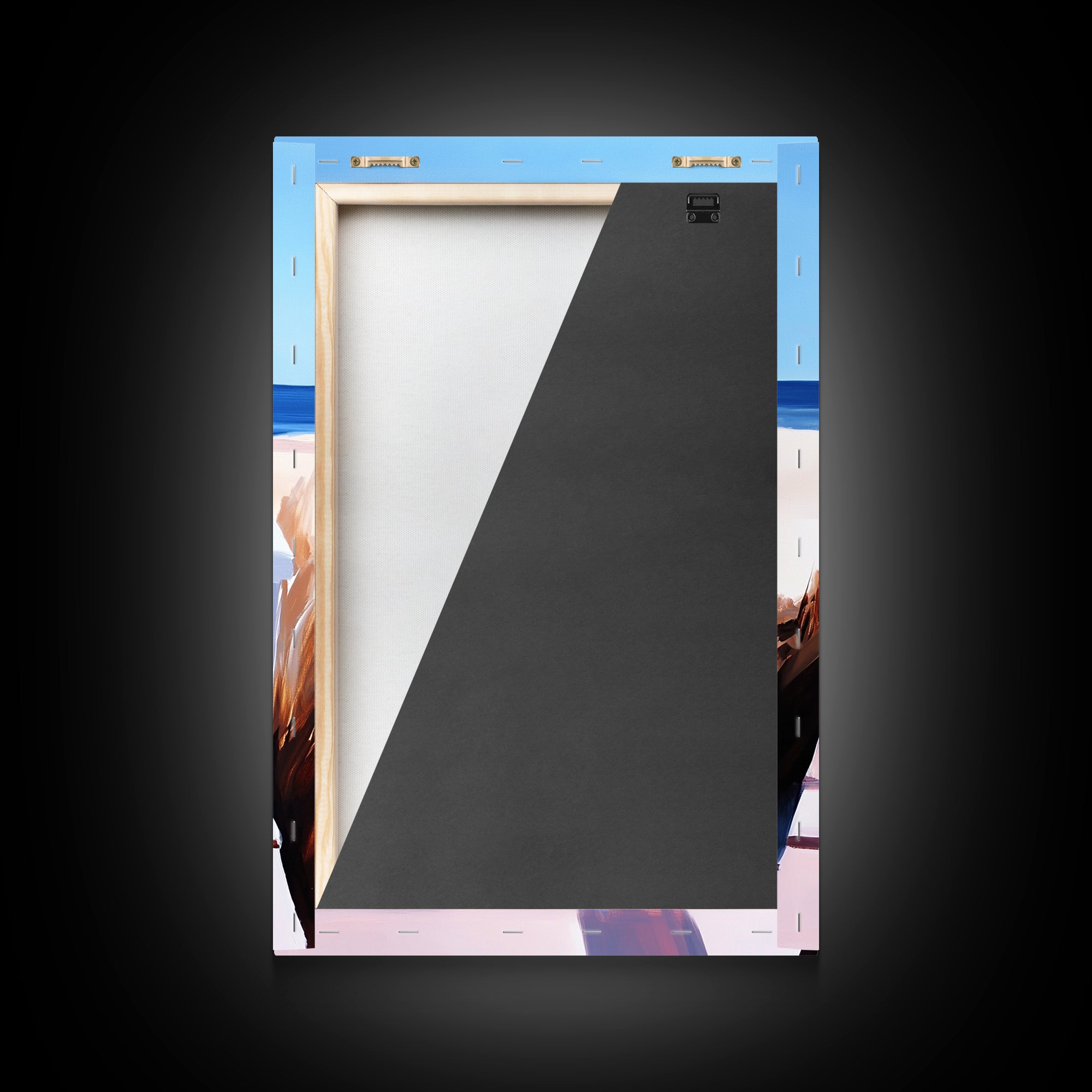 Boardwalk, Beach Print, Coastal Wall Art, Framed Canvas Print, Nautical Aesthetic, Minimalist Ocean Scene, Relaxing Artwork