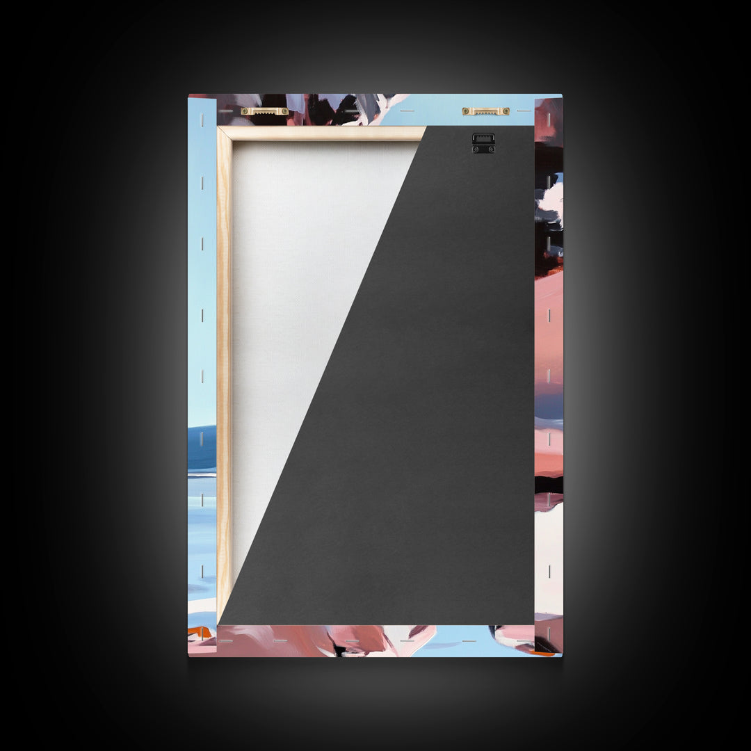 Coastal Cliffs, Ocean Wall Art, Beach House Decor, Abstract Seascape, Modern Coastal, Framed Canvas Print, Nautical Wall Art