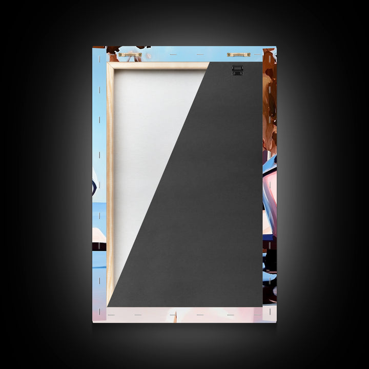 Boat Reflection, Coastal Decor, Nautical Art, Marina Print, Framed Canvas Print, Ocean Wall Art, Minimalist Seascape, Tranquil Artwork