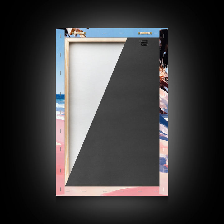 Coastal Waves, Summer Beach Art, Ocean Seascape Painting, Framed Canvas Print, Nautical Wall Art, Living Room Decor, Beach House Artwork