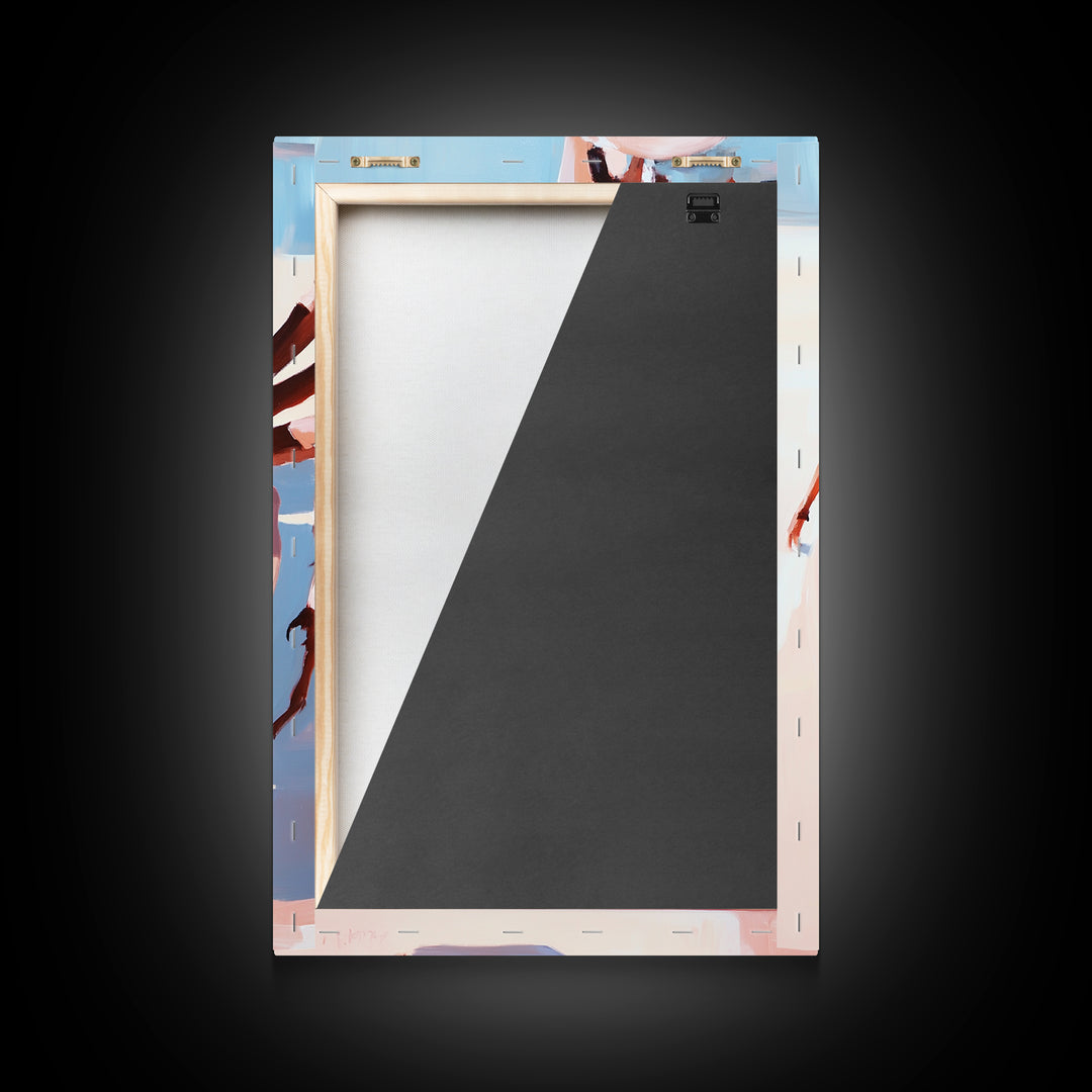 Crab Art, Coastal Nautical, Beach House Decor, Framed Canvas Print, Ocean Wall Art, Modern Minimalist Painting, Kitchen Wall Decor