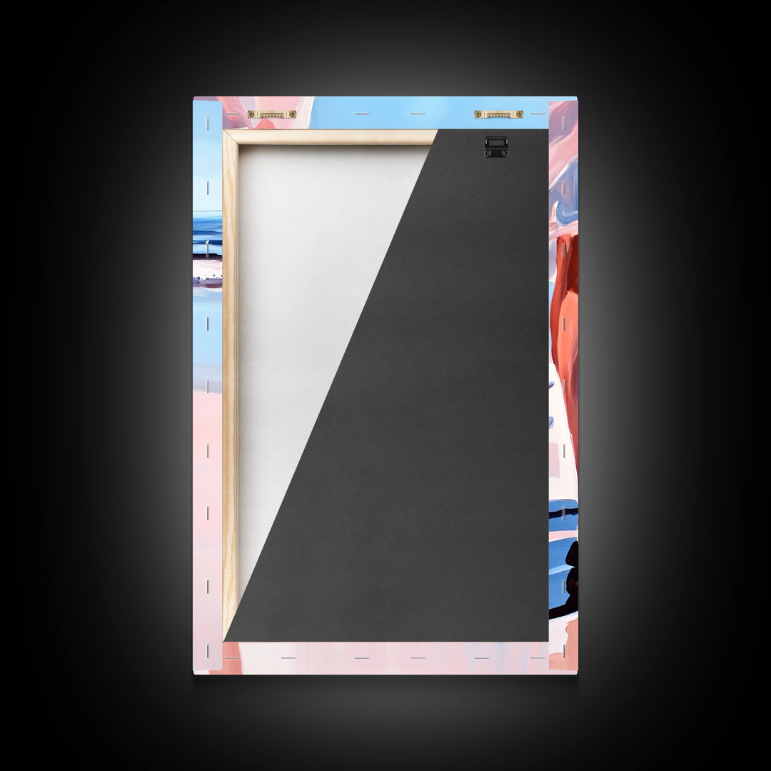 Barefoot Beach, Ocean View, Coastal Serenity, Minimalist Art, Framed Canvas Print, Seaside Aesthetic, Bedroom Decor, Relaxing Wall Art