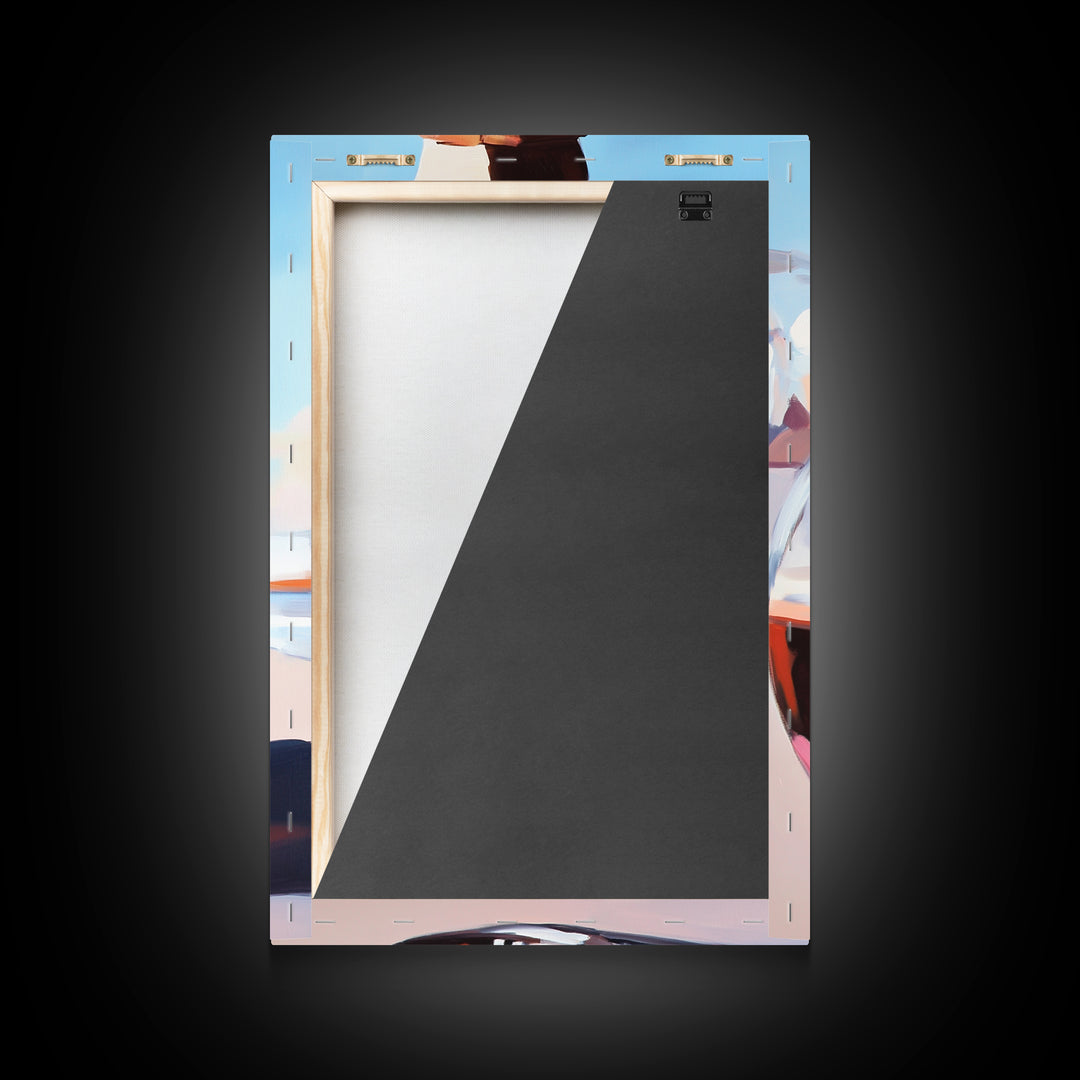 Abstract Bottle, Pink Aesthetic, Modern Kitchen Wall Art, Contemporary Bar Decor, Minimalist Still Life, Framed Canvas Print