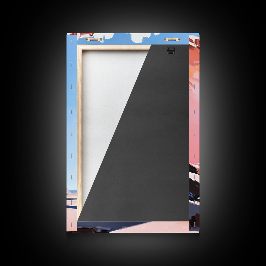 Canyon Landscape, Desert Wall Art, Warm Earth Tone Painting, Western Home Decor, Framed Canvas Print, Modern Rustic Wall Art