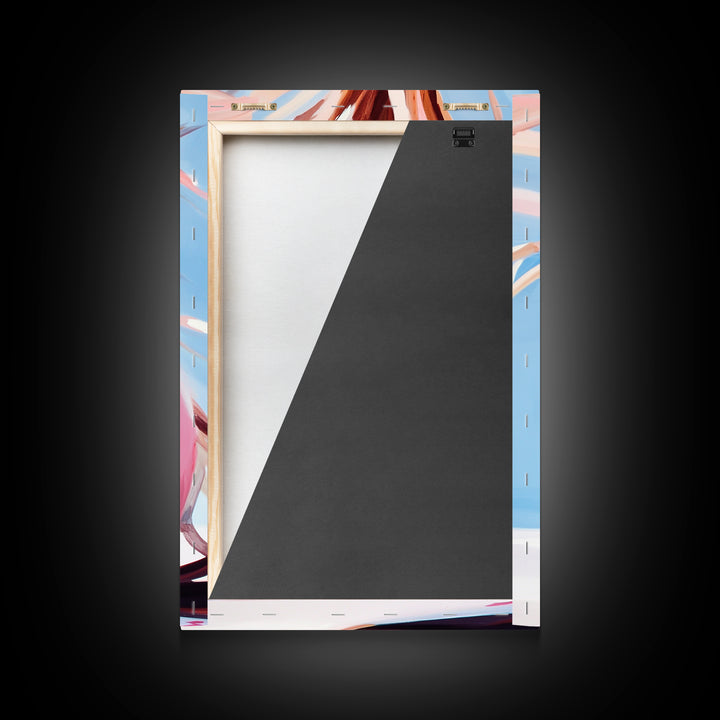 Desert, Palm Tree, Abstract, Framed Canvas Print, Earthy Tones Wall Art, Modern Southwest Decor, Stylish Living Room Art, Trendy Design