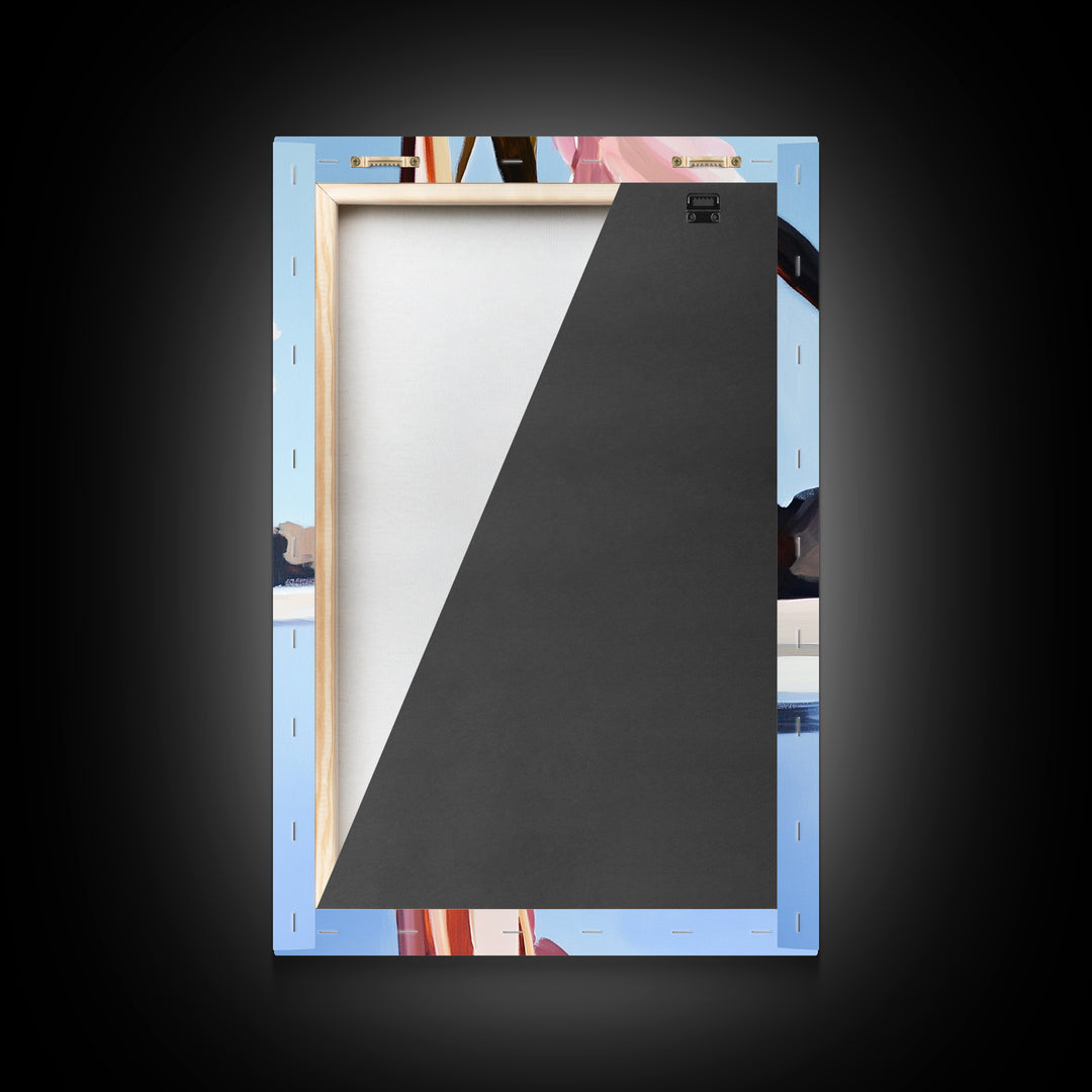 Botanical, Pink Flowers, Summer Nature Art, Canvas Print, Floral Painting, Minimalist Wall Decor, Feminine Home Art, Bedroom Wall Art