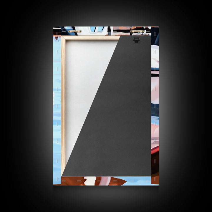 Docked Boat, Nautical Charm, Seaside Painting, Coastal Decor, Summer Vibes, Blue and White Art, Beach House Wall Art, Canvas Print